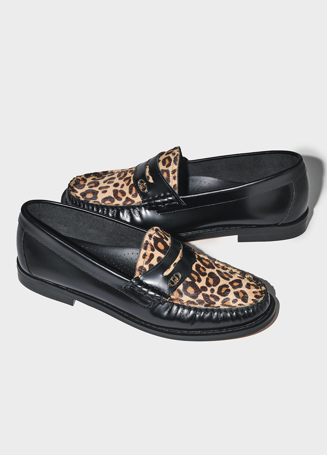 Mocassins avec d&eacute;tail animalier noir Liu Jo - large image number 5