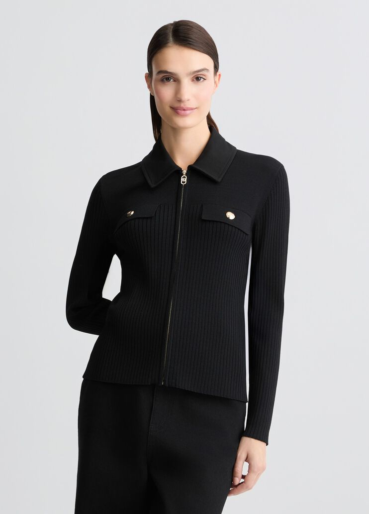 Cardigan with zip black Liu Jo - medium Cardigan with zip black Liu Jo - medium