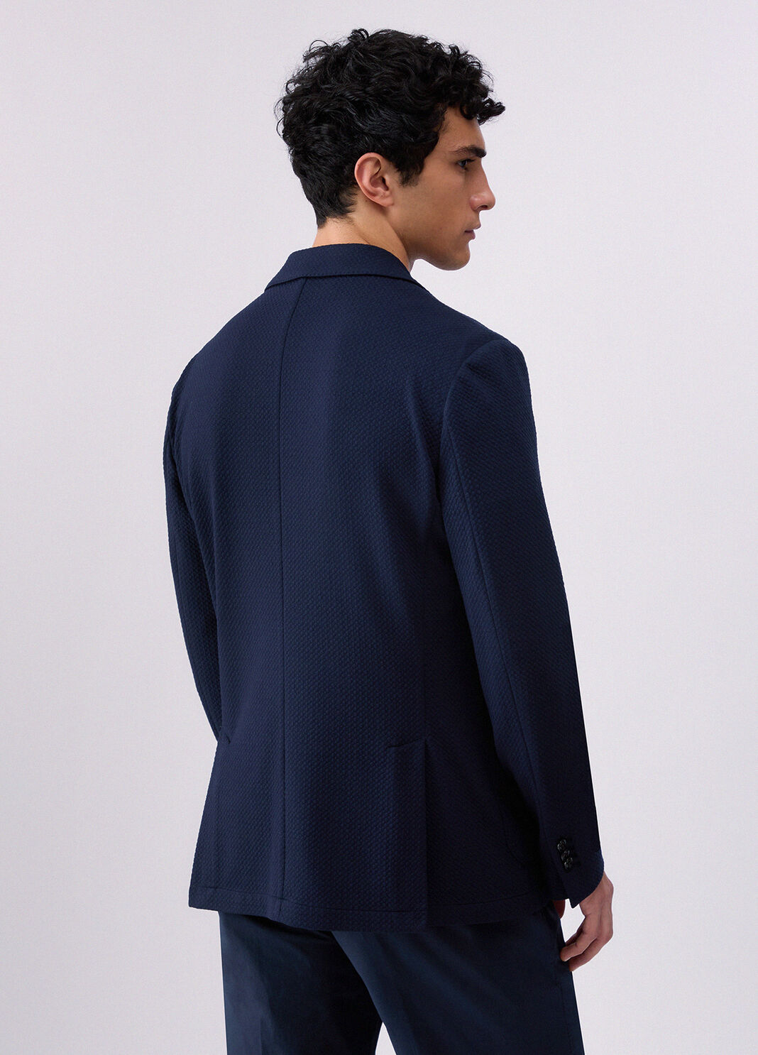 Veste en jersey structur&eacute;e bleu fonc&eacute; Liu Jo - large image number 1