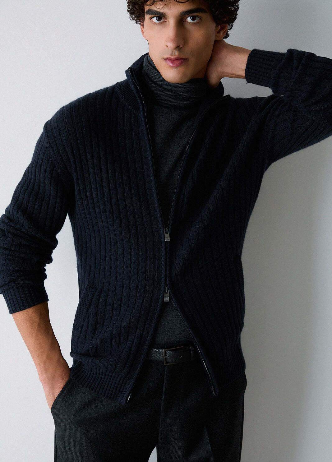 Cardigan in wool and cashmere dark blue Liu Jo - large image number 2