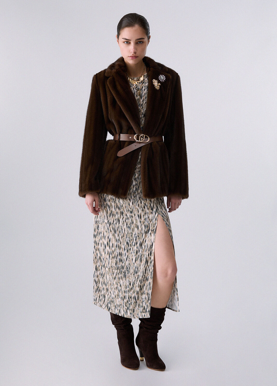 Veste en fausse fourrure marron Liu Jo - large image number 5