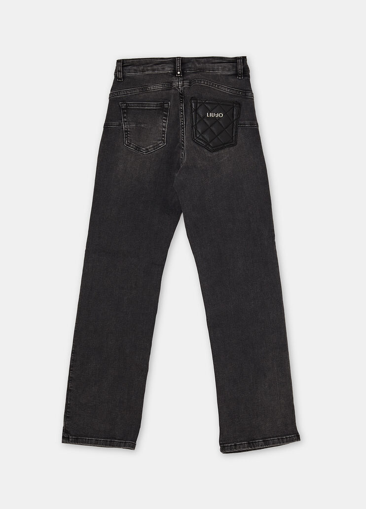 High-rise straight-leg jeans black denim Liu Jo - large image number 3