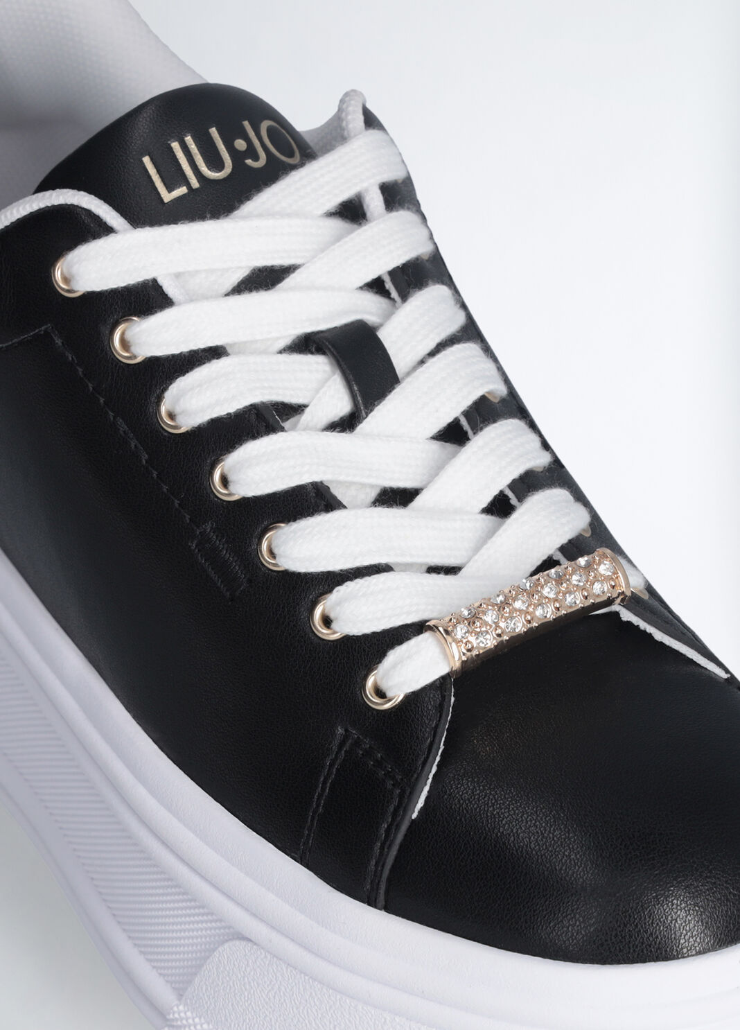 Sneakers &agrave; plateforme en cuir noir Liu Jo - large image number 7