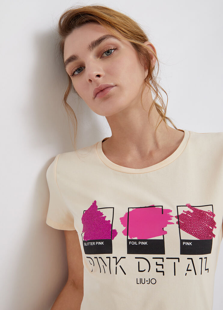 T-shirt with print light yellow/details Liu Jo - large image number 2 T-shirt with print light yellow/details Liu Jo - large image number 2