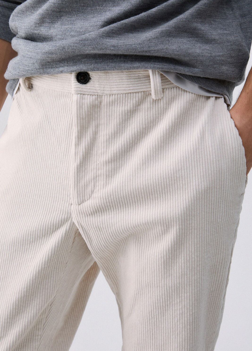Slim trousers fit in velvet white Liu Jo - large image number 4