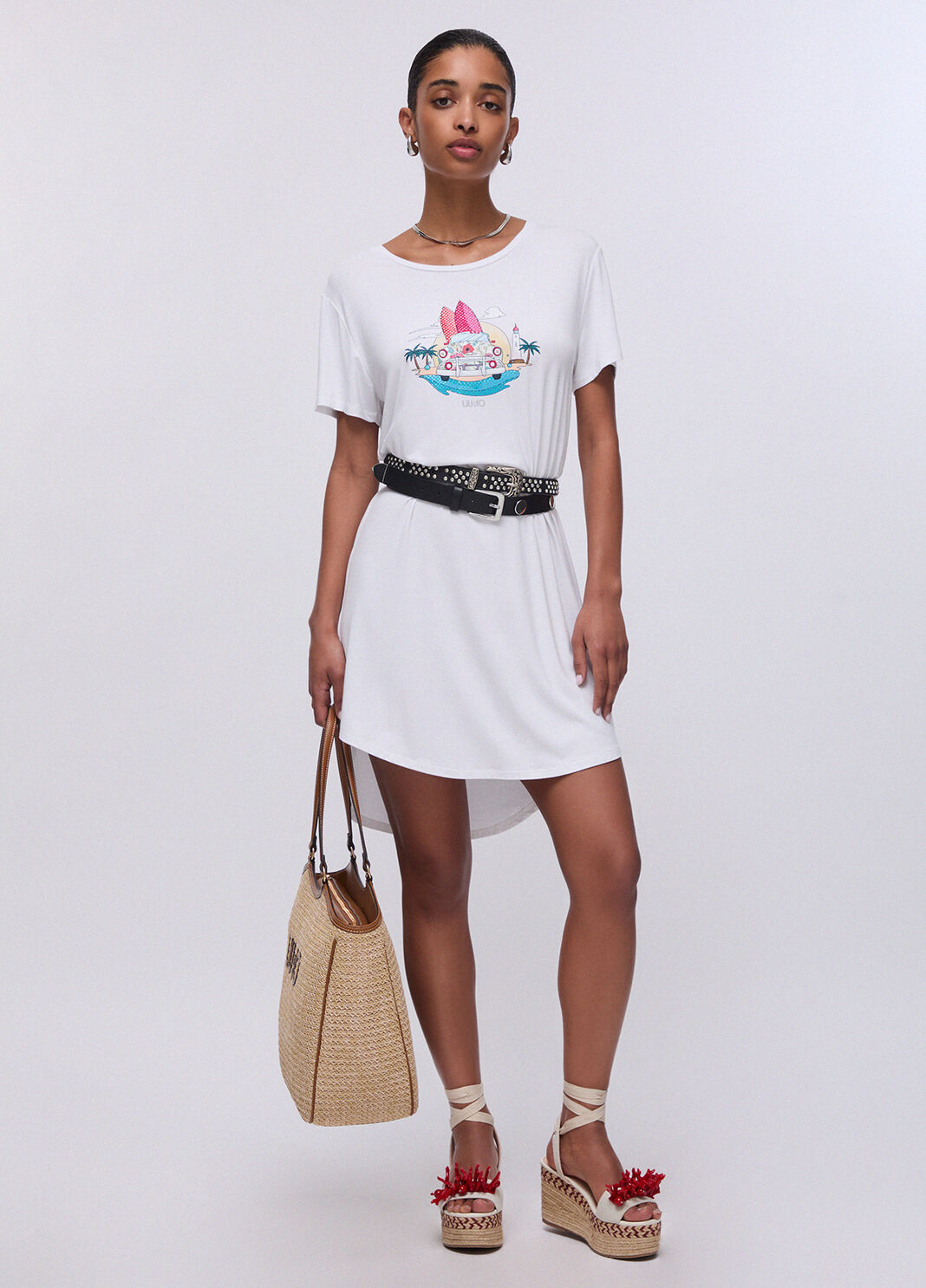 Short jersey dress white Liu Jo - large image number 5