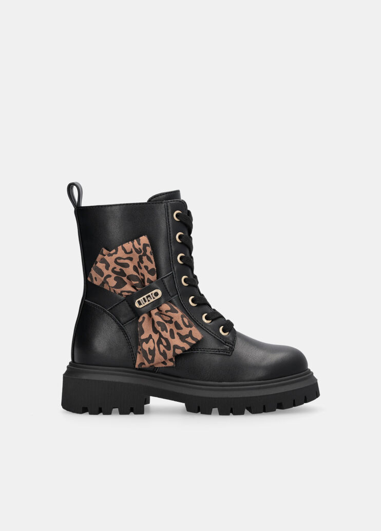 Combat boots with animal-print bow black Liu Jo - medium Combat boots with animal-print bow black Liu Jo - medium