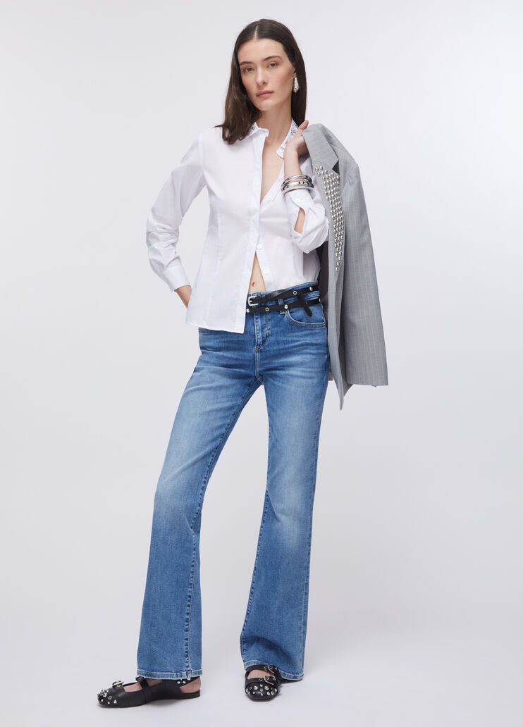 Рубашка с бижутерной вышивкой белый Liu Jo - medium