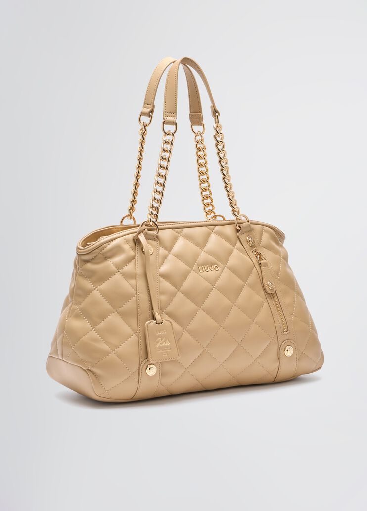 Quilted shopping tote with charm pink/iconic Liu Jo - large image number 2 Quilted shopping tote with charm pink/iconic Liu Jo - large image number 2