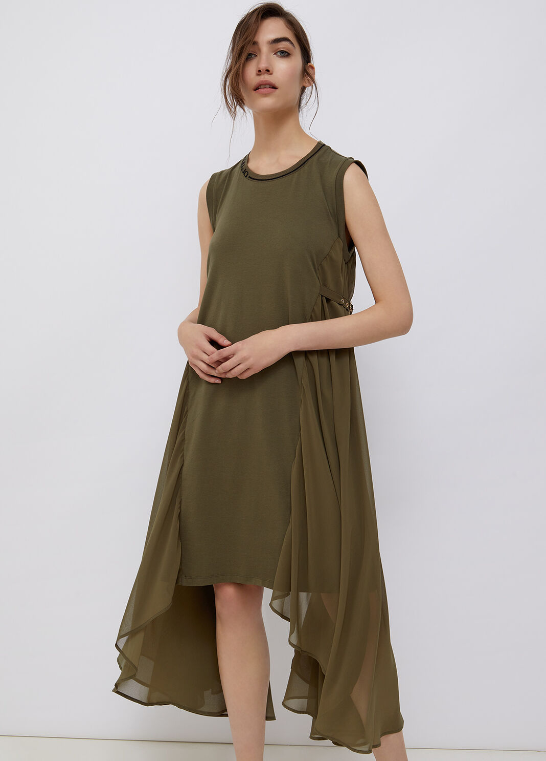 Короткое платье с шифоном камуфляжный Liu Jo - large image number 0