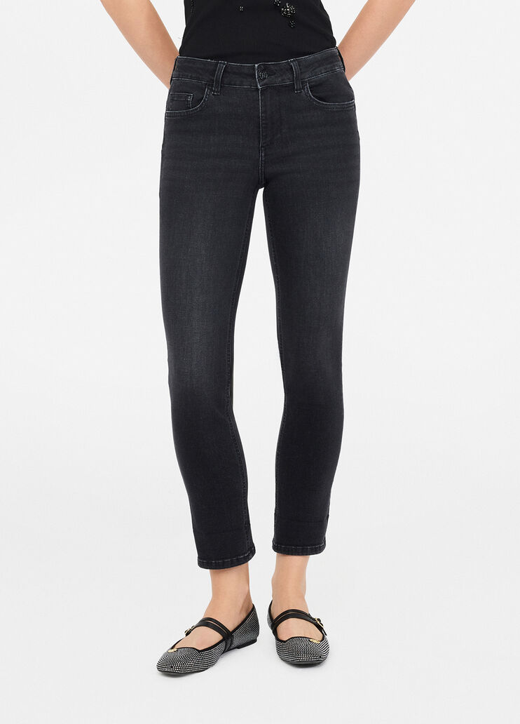 Skinny fit jeans with jewel brooch black denim Liu Jo - medium