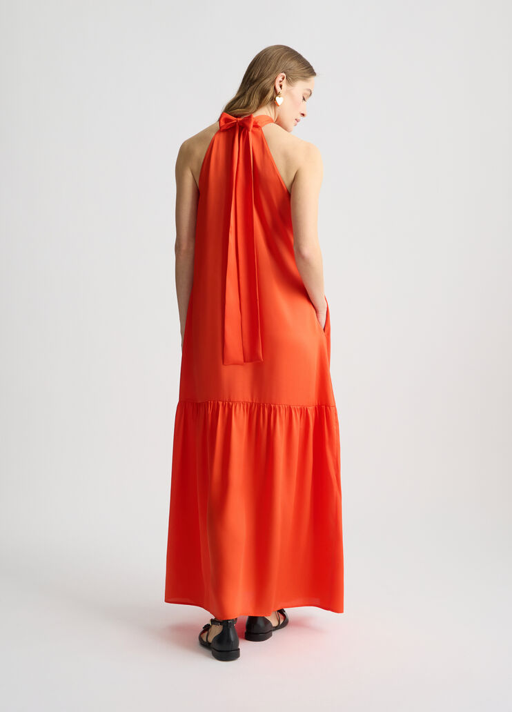Long satin dress orange Liu Jo - large image number 1 Long satin dress orange Liu Jo - large image number 1
