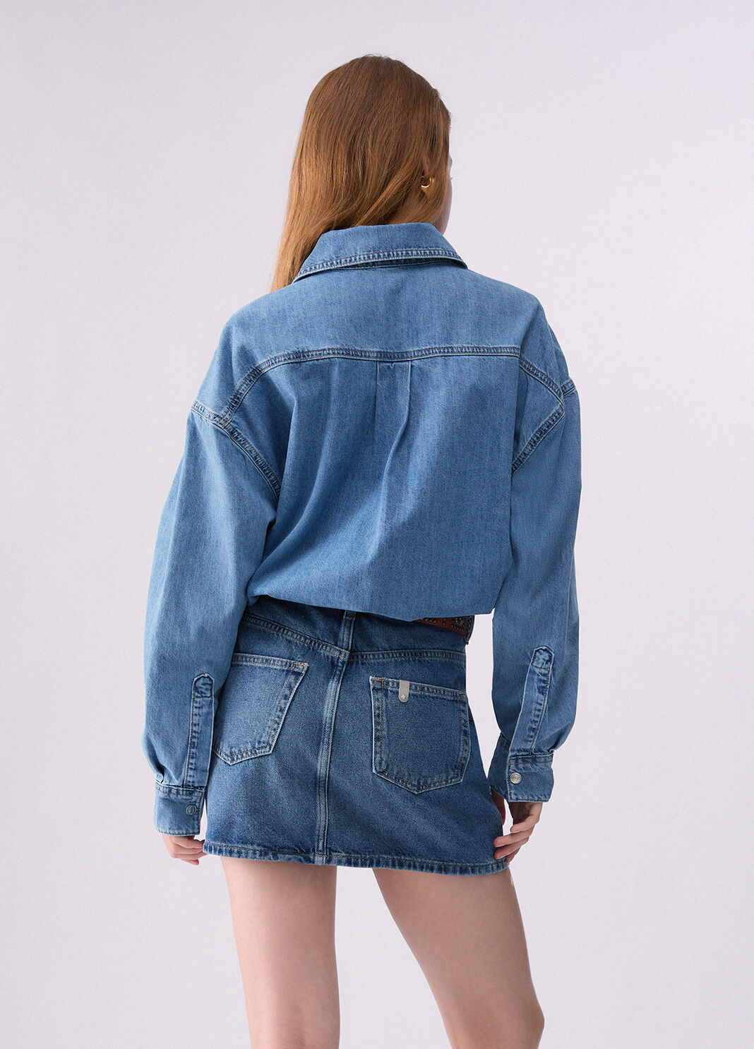 Vestido corto de denim con cintur&oacute;n denim azul Liu Jo - large image number 1