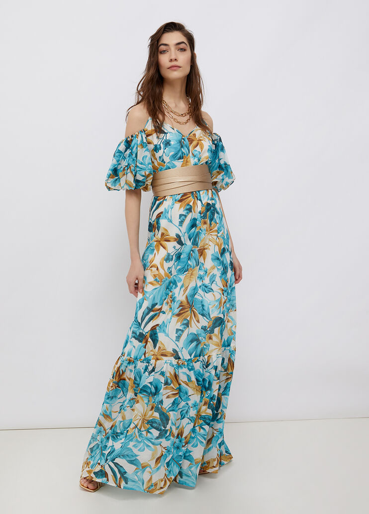 Длинное платье с ремнём тропический принт Liu Jo - large image number 3