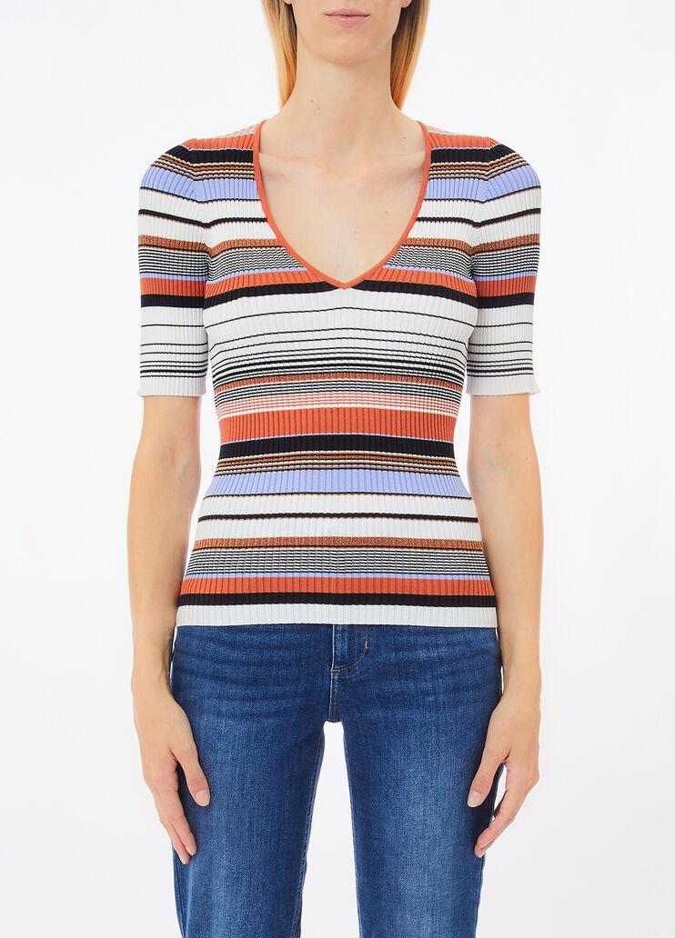 T-shirt en maille &agrave; rayures multicolore Liu Jo - medium