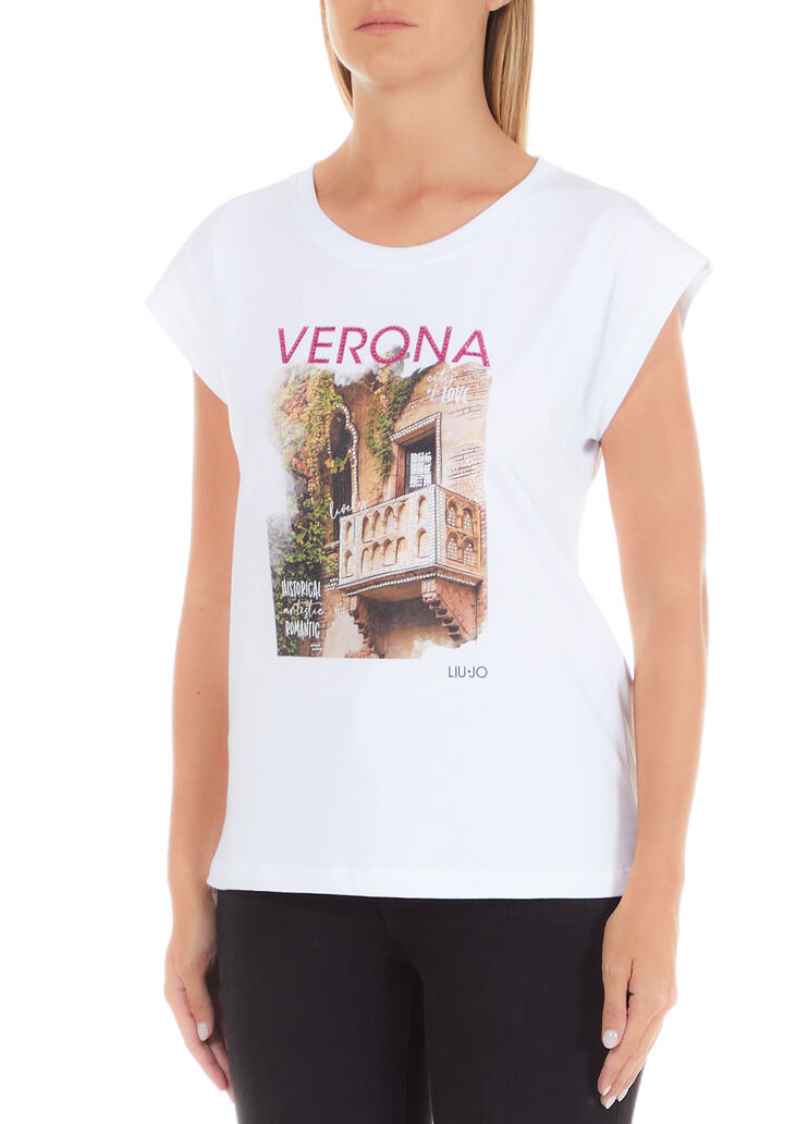 T-shirt con stampa città bianco verona Liu Jo - large image number 2 T-shirt con stampa città bianco verona Liu Jo - large image number 2