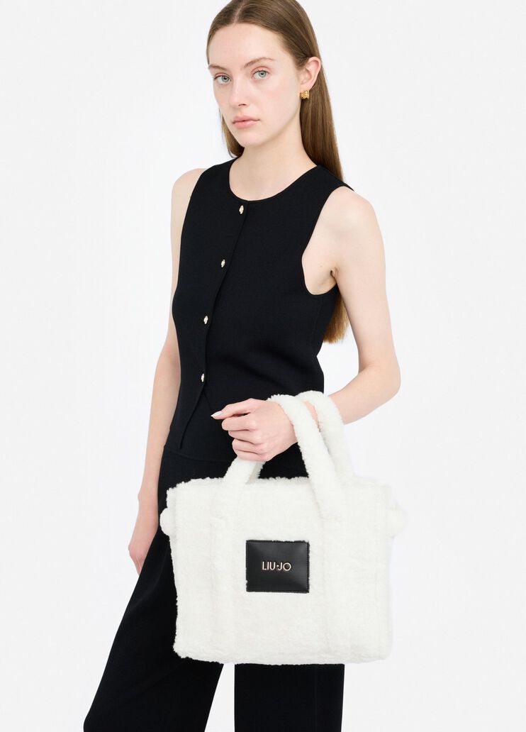 Bolso tote mediano de peluche blanco leche Liu Jo - medium Bolso tote mediano de peluche blanco leche Liu Jo - medium
