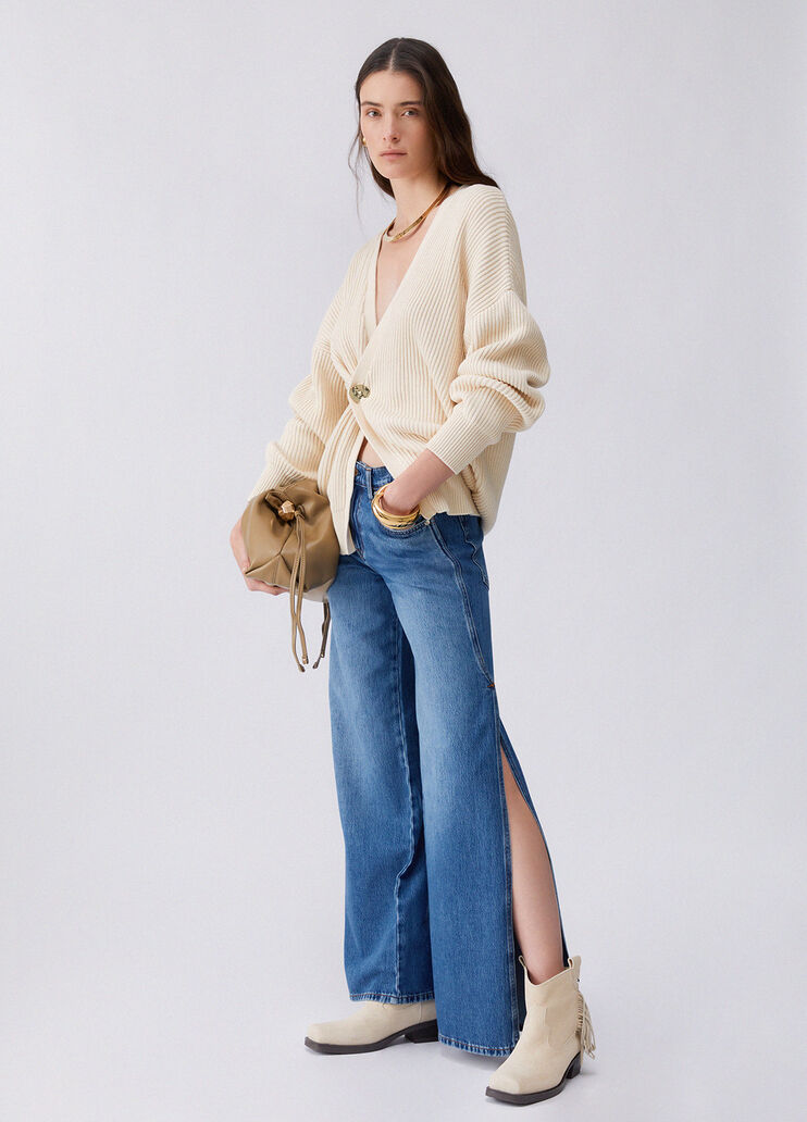 Flared jeans with side slits dark blue denim Liu Jo - large image number 3