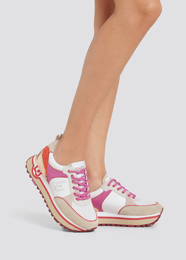 Кеды из кожи и замши на платформе разноцветный Liu Jo - large image number 3