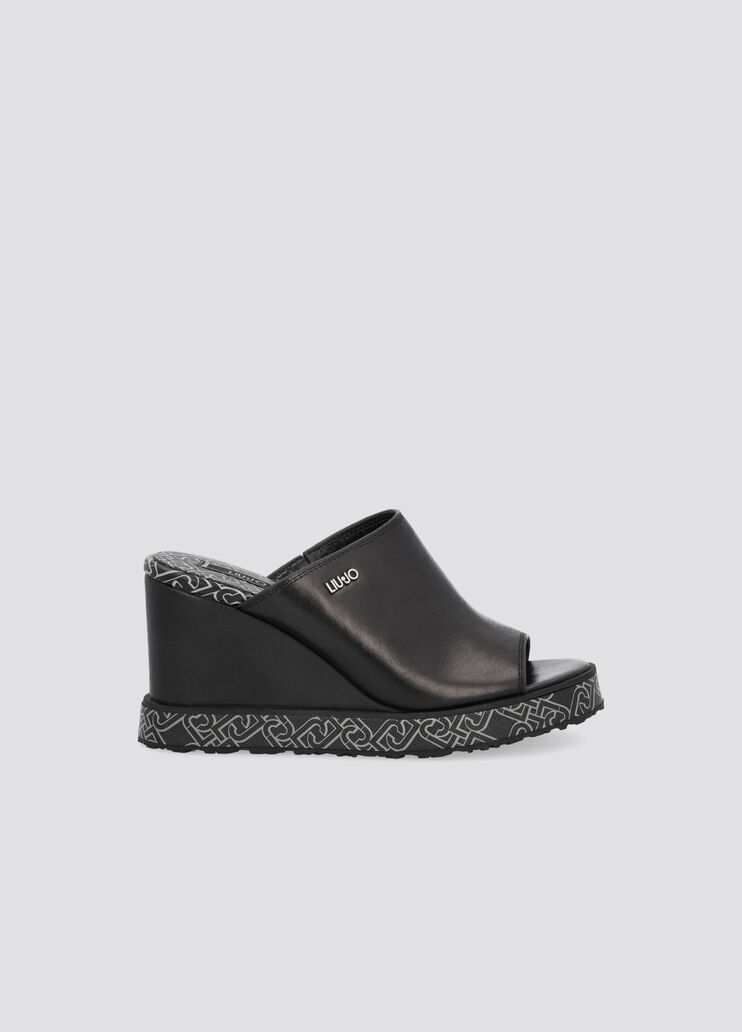 Monogram wedge sabots black Liu Jo - large image number 0 Monogram wedge sabots black Liu Jo - large image number 0