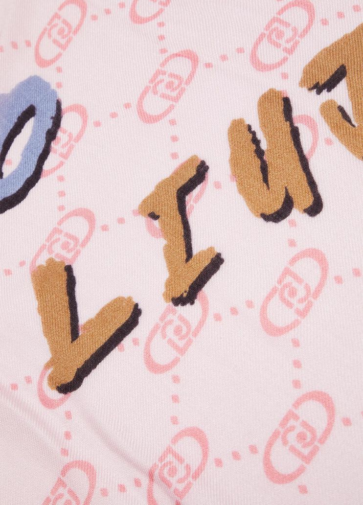 Stola monogram in misto lana rosa Liu Jo - large image number 2