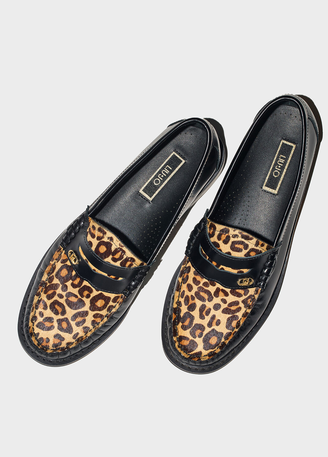 Mocassins avec d&eacute;tail animalier noir Liu Jo - large image number 3
