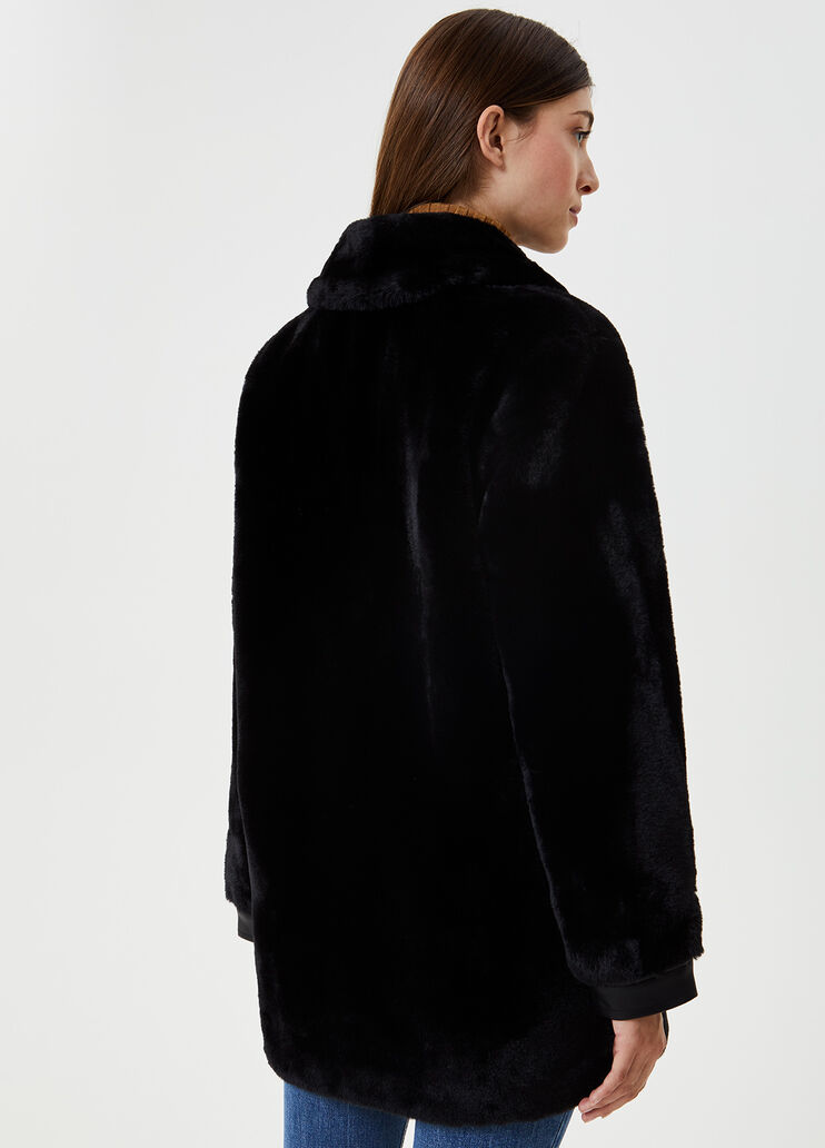 Faux fur winter coat Black Liu Jo - large image number 1 Faux fur winter coat Black Liu Jo - large image number 1