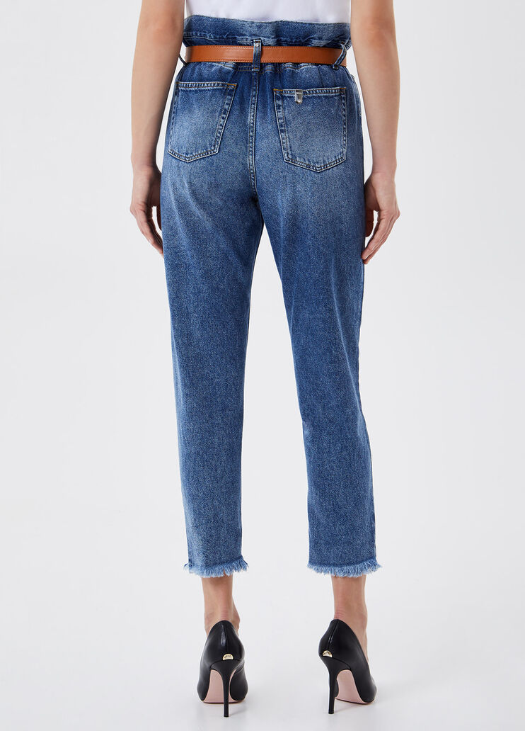 High-rise jeans with belt Blue Denim Liu Jo - large image number 1 High-rise jeans with belt Blue Denim Liu Jo - large image number 1