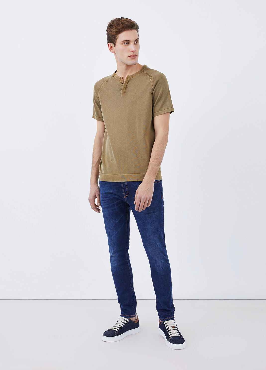 Camiseta de punto con botones marr&oacute;n Liu Jo - large image number 3