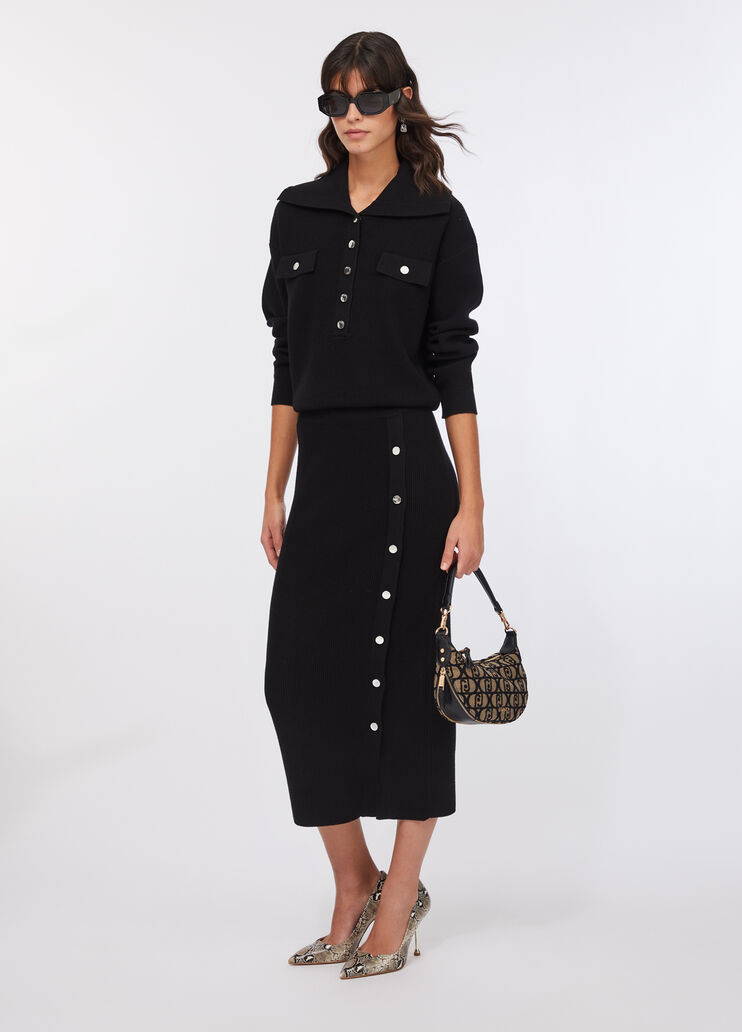 Long mesh skirt black Liu Jo - large image number 5