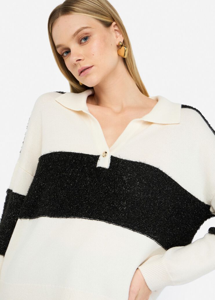 Striped wool polo white Liu Jo - large image number 3 Striped wool polo white Liu Jo - large image number 3