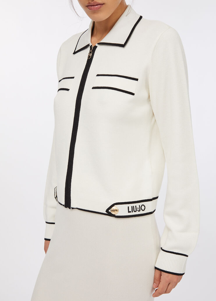 Cardigan with zip white Liu Jo - medium
