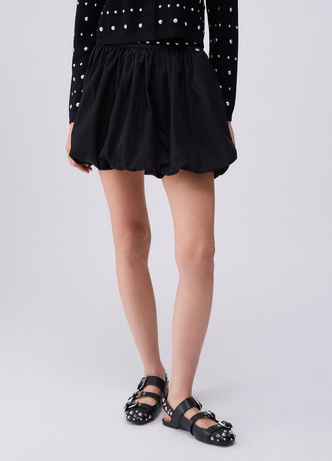 Minijupe bouffante en taffetas noir Liu Jo - large image number 0