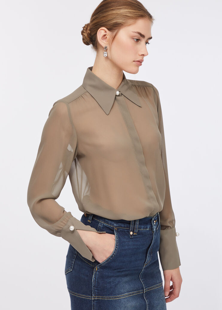Camicia con perle asparago Liu Jo - large image number 3