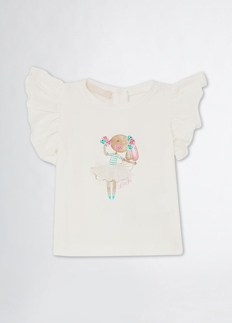 Cotton T-shirt with print white Liu Jo - medium Cotton T-shirt with print white Liu Jo - medium