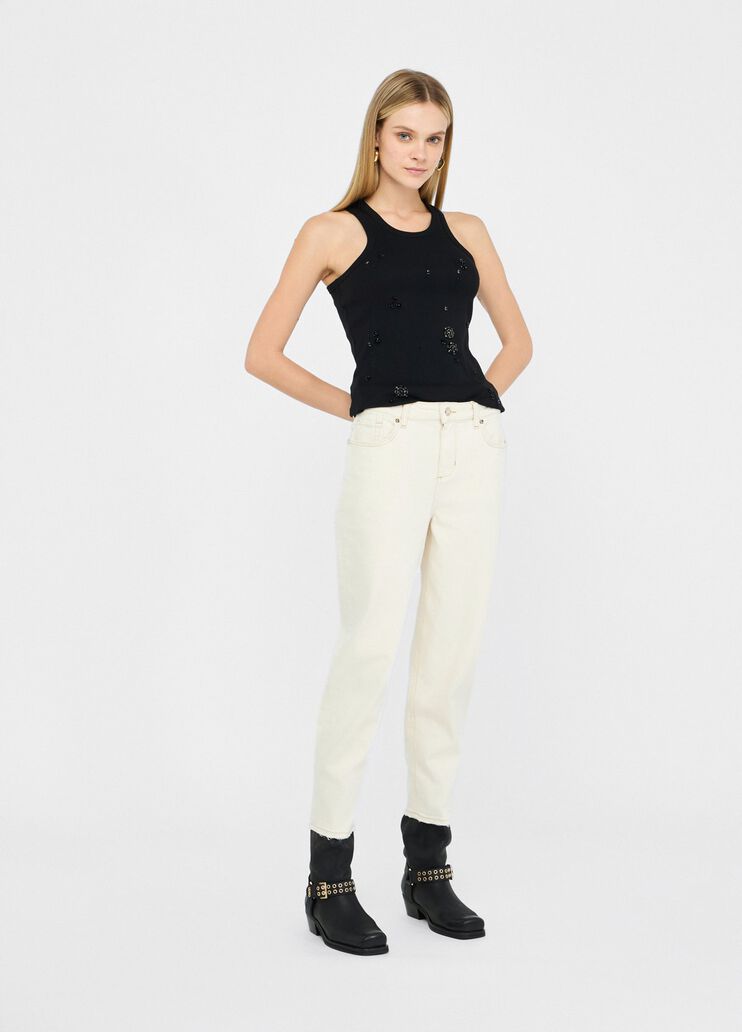 Carrot-fit trousers ecru Liu Jo - large image number 5 Carrot-fit trousers ecru Liu Jo - large image number 5