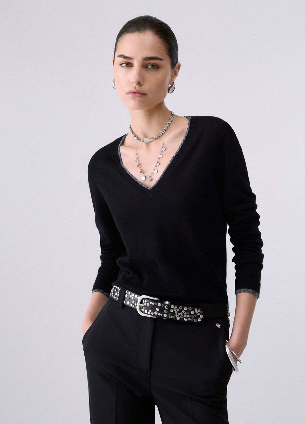 V-neck Sweater black Liu Jo - large image number 0