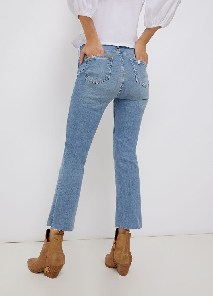 Cropped jeans with frayed edges blue denim Liu Jo - large image number 1 Cropped jeans with frayed edges blue denim Liu Jo - large image number 1