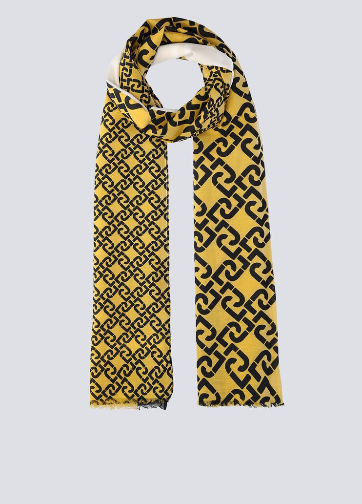 Shawl with all-over logo light yellow Liu Jo - large image number 2