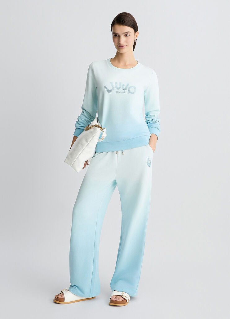 Sweatshirt with rhinestones light blue Liu Jo - medium Sweatshirt with rhinestones light blue Liu Jo - medium