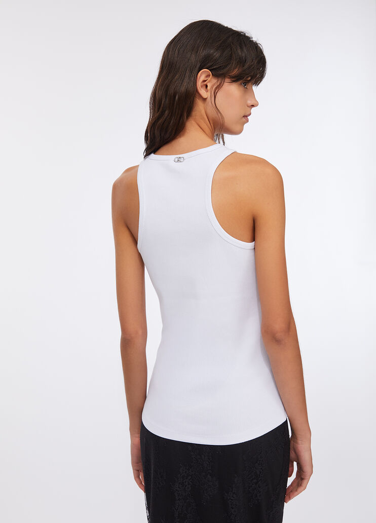 Top with bejewelled appliqués white Liu Jo - large image number 1