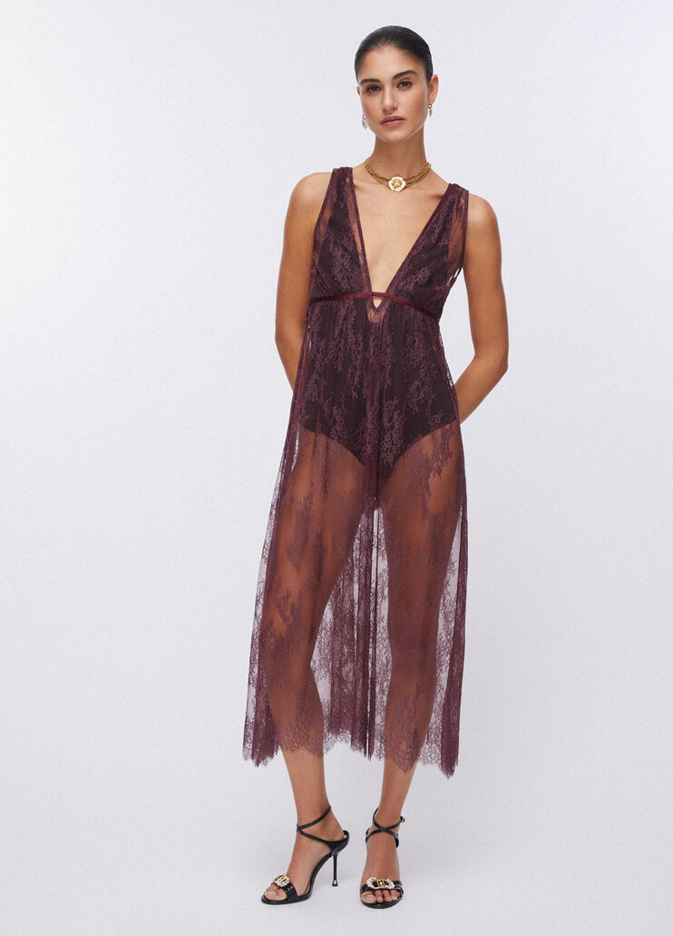 Kleid aus Chantilly-Spitze Dunkelbraun Liu Jo - large image number 0