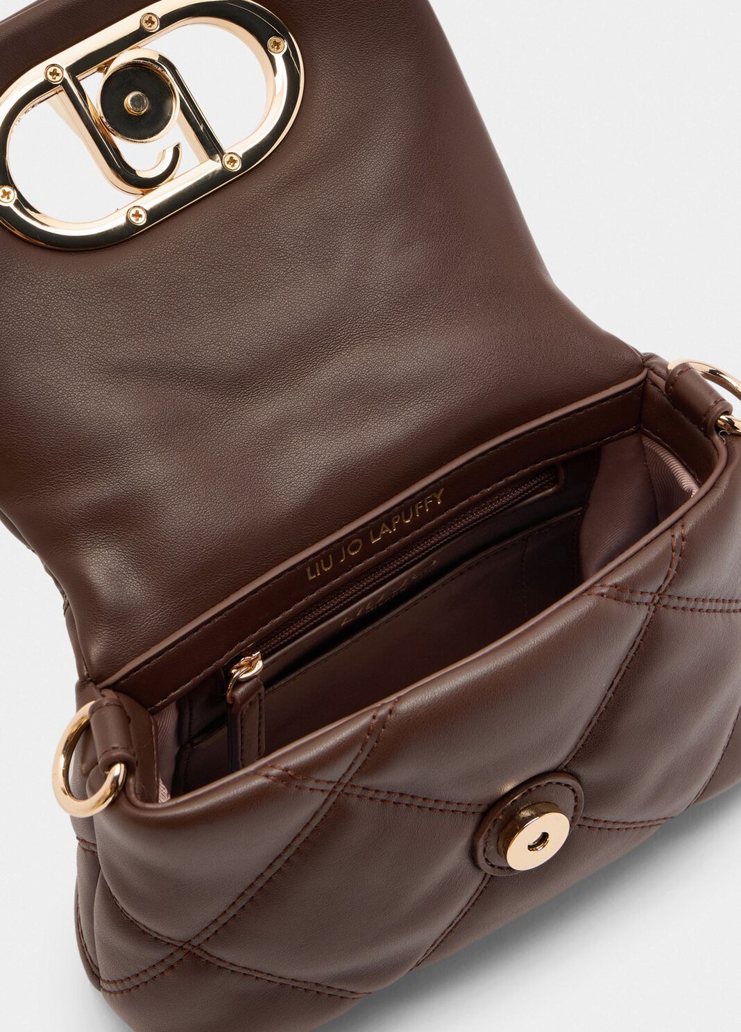 Маленькая сумка LaPuffy с эффектом матлассе темно-коричневый Liu Jo - large image number 6