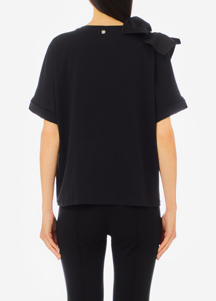 T-shirt with ruching black Liu Jo - medium T-shirt with ruching black Liu Jo - medium