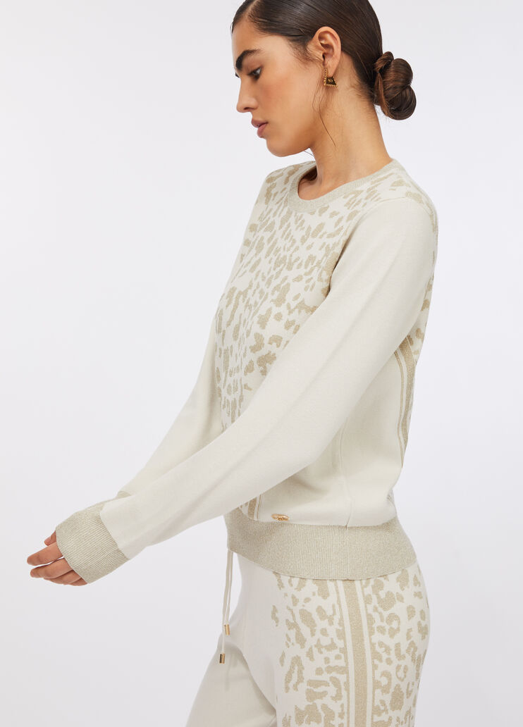 Джемпер с анималистическим мотивом белый Liu Jo - large image number 4