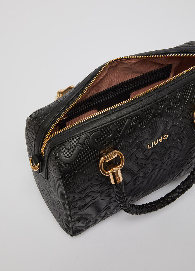 Boston bag with embossed monogram logo black Liu Jo - large image number 4 Boston bag with embossed monogram logo black Liu Jo - large image number 4