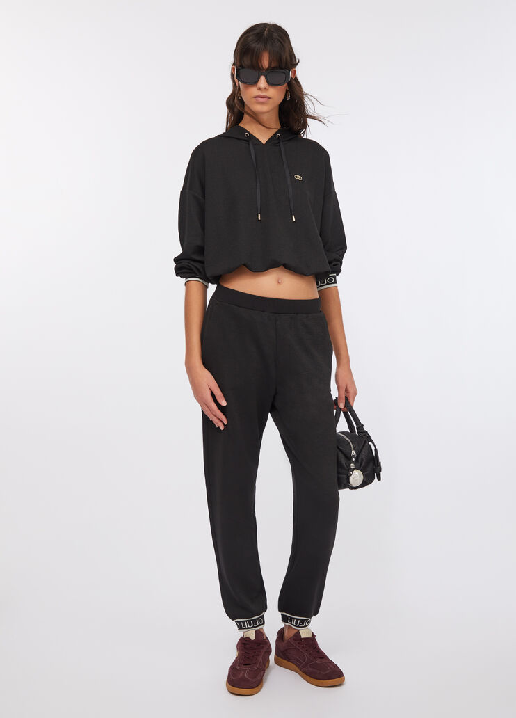 Sudadera de lurex® con capucha negro Liu Jo - large image number 5