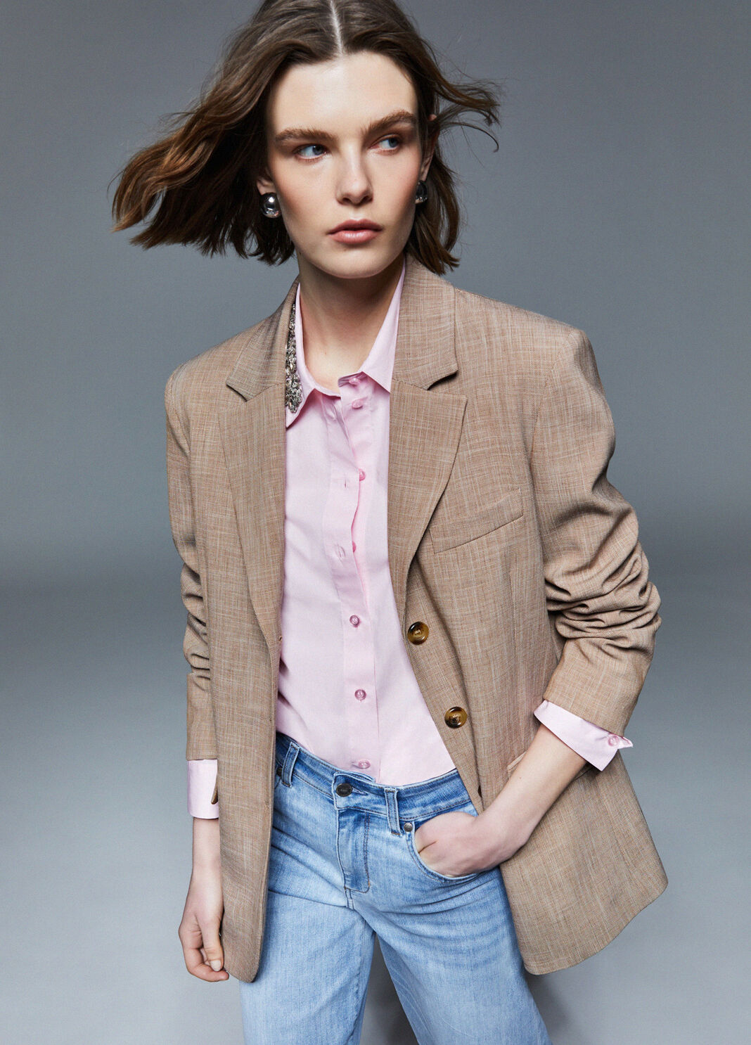 Blazer with scarf biscuit Liu Jo - large image number 2