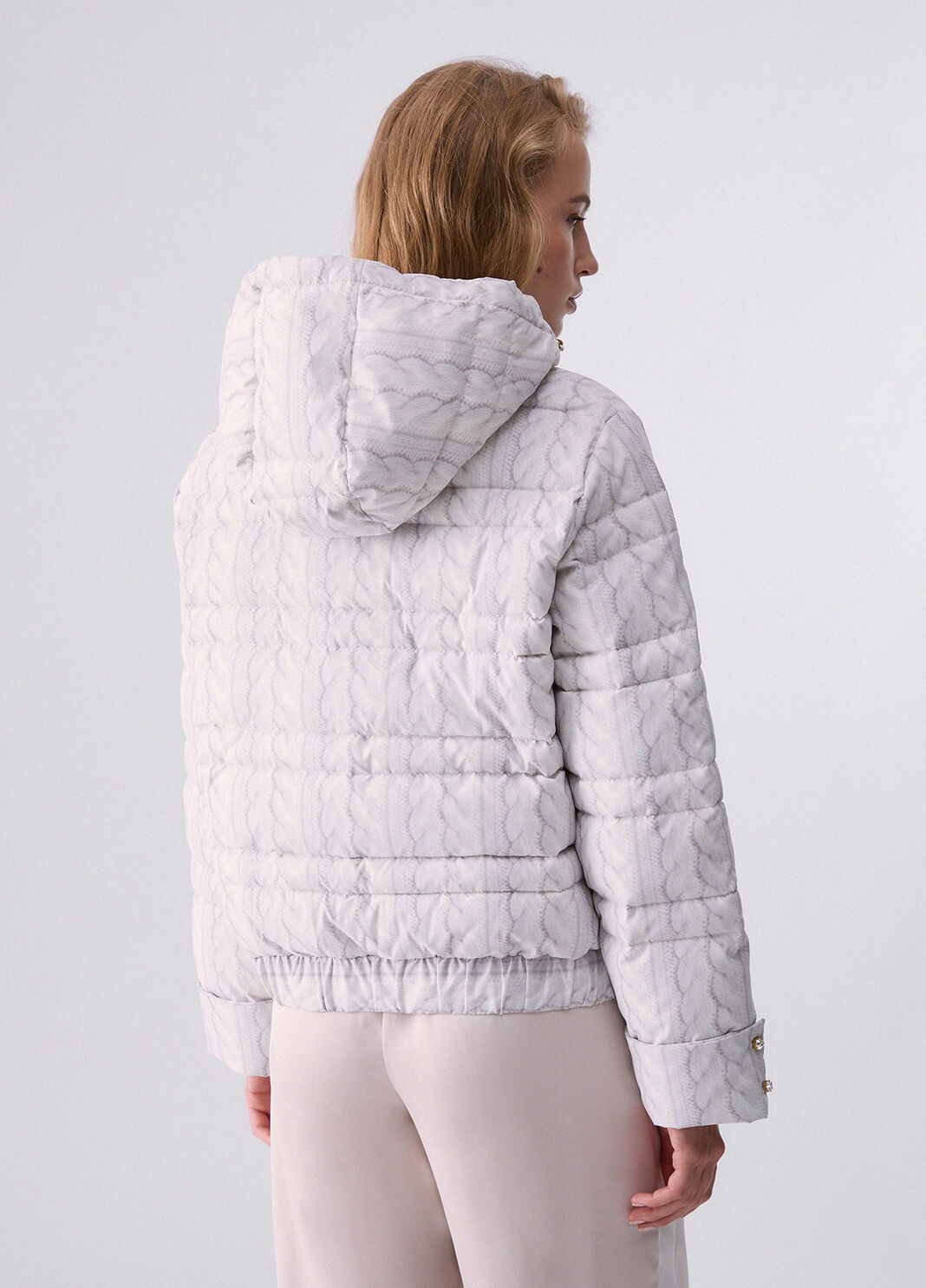 Printed nylon jacket white Liu Jo - large image number 1