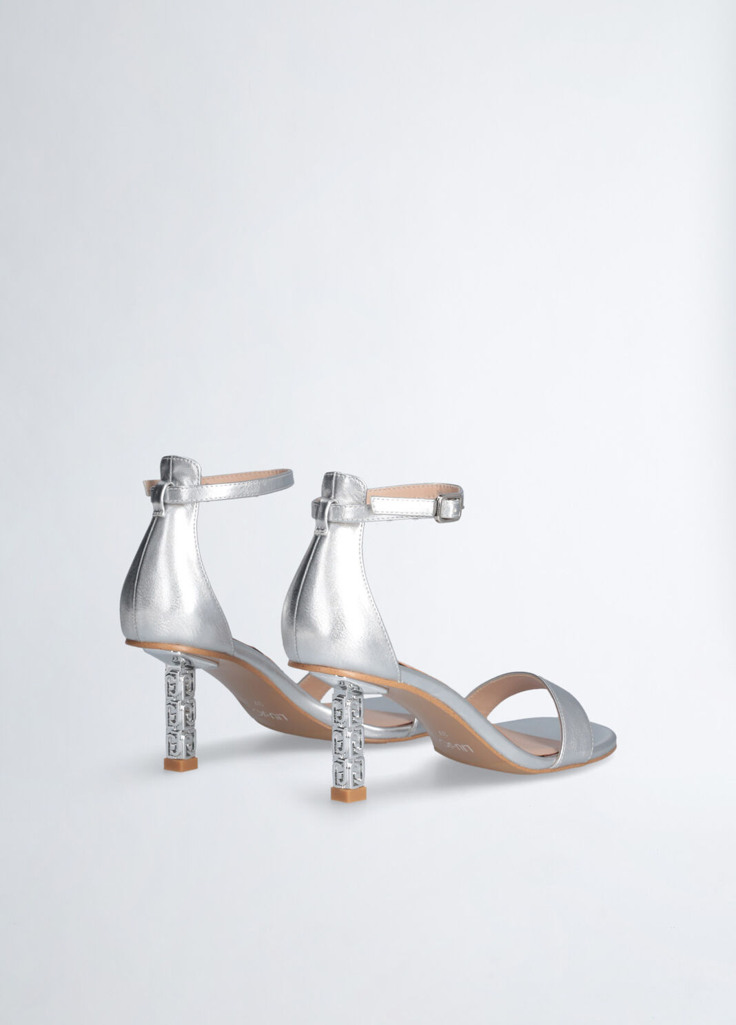 Sandals with branded heel silver Liu Jo - large image number 1
